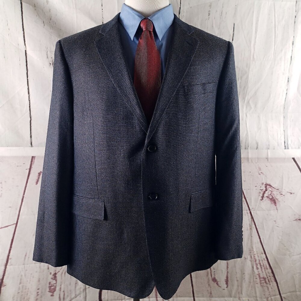 John W Nordstrom 48R Silk Blend Multicolor Check 2 Button Sport Coat